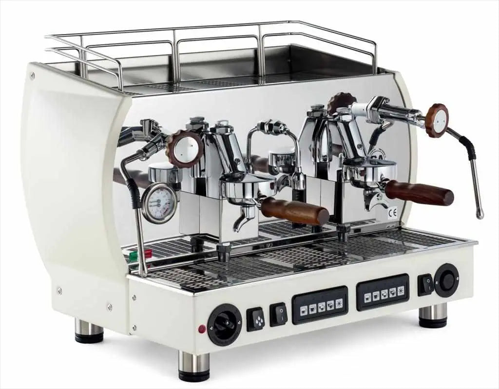 La Nuova Era Altea Vintage Komerční espressomachine-Komerční-La Nuova Era-2 skupiny-Bílá/dřevo-Barista a Espresso