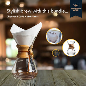 Chemex 6 ŠÁLKŮ + 100 Filtrů ESPRESSO VYBAVENÍ