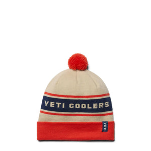 Pom čepice bílá / oranžová YETI