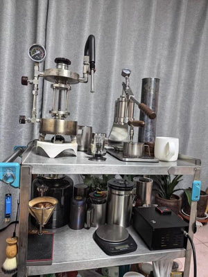 Aleman Sniper espresso stroj s manuální pákou | Precision Tower z nerezové oceli