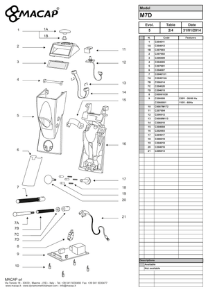 Macap Startknapp MXD M7D - Reservdel OEM nummer: C204016